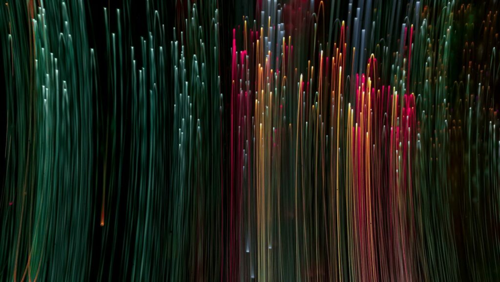 a very long exposure of colorful lines